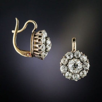 Aurora™ | Vintage Gold Earrings with Gemstone Inlay
